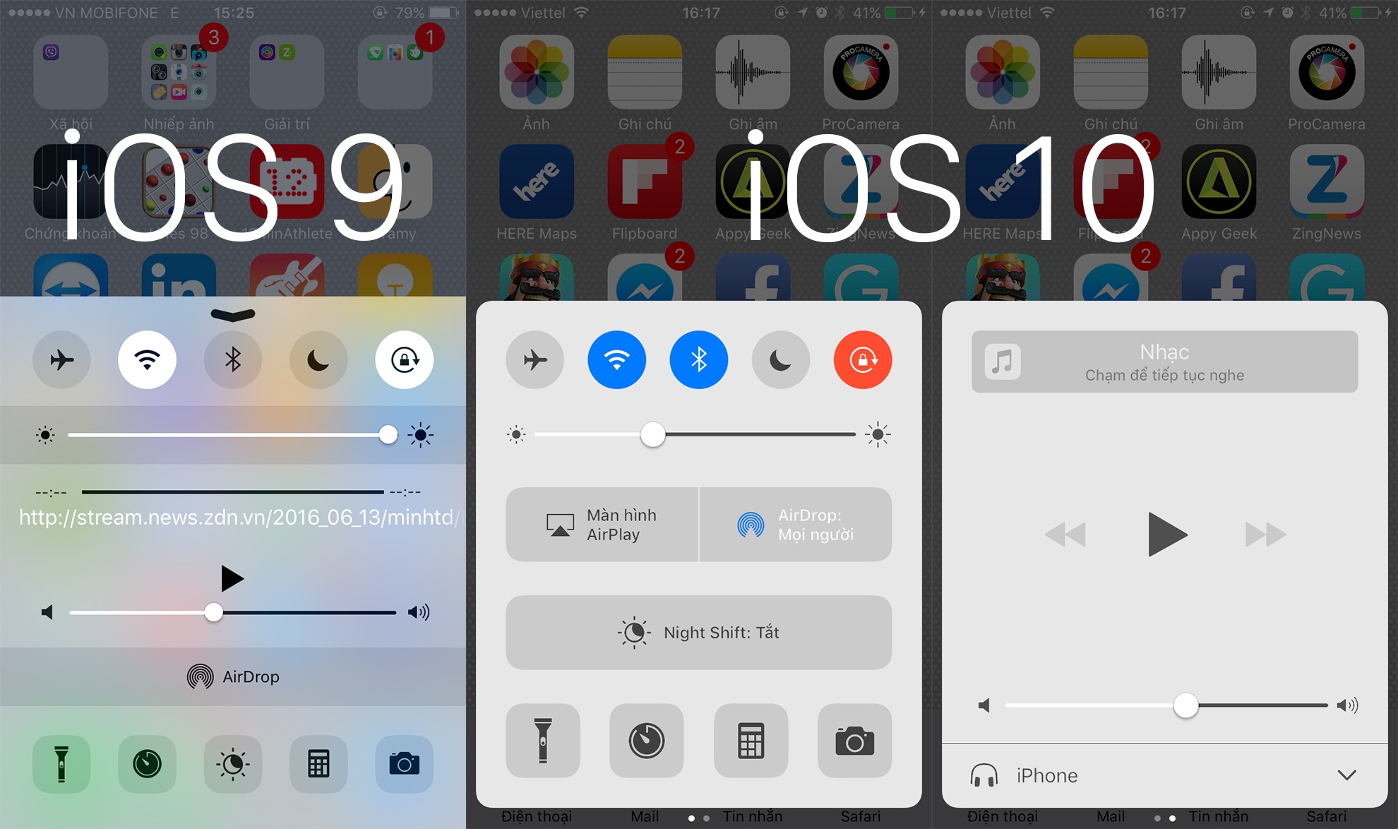 So sanh iOS 9 va iOS 10 anh 2