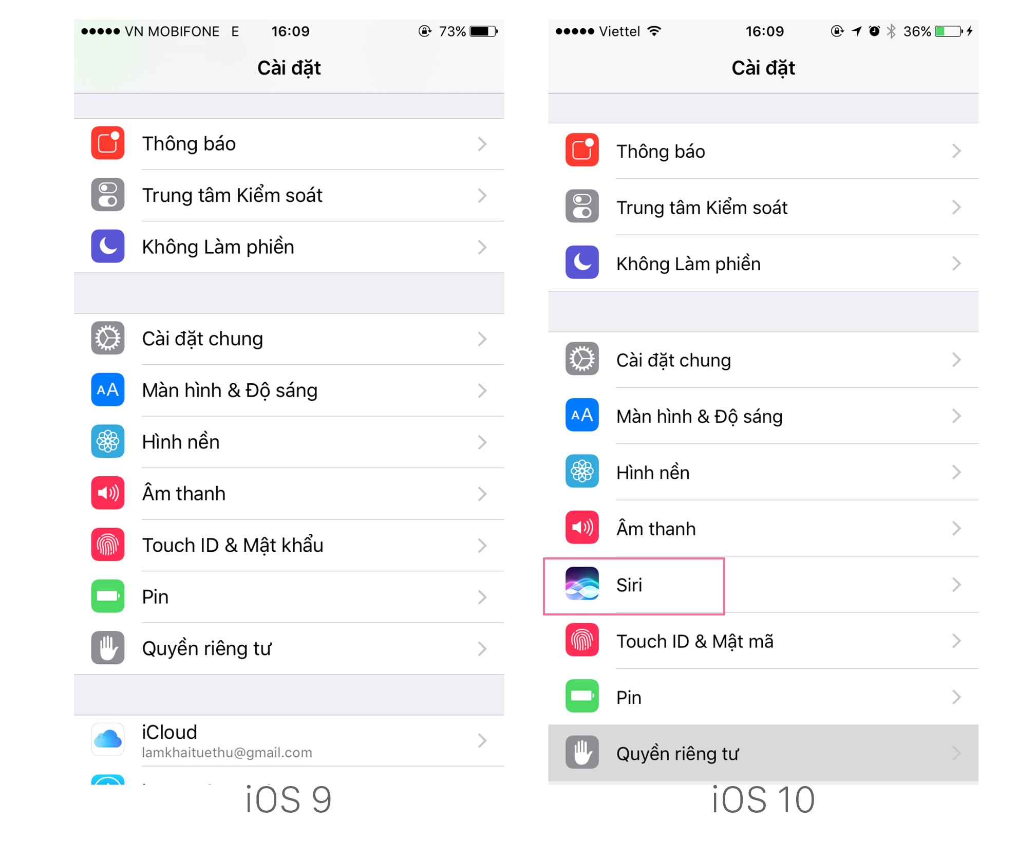 So sanh iOS 9 va iOS 10 anh 5