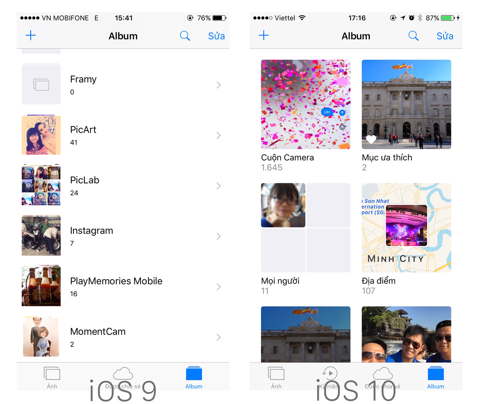 So sanh iOS 9 va iOS 10 anh 8