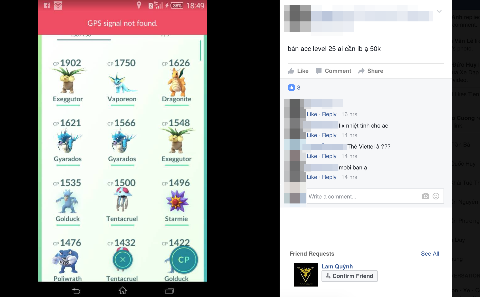 Bán tài khoản Pokemon Go ảnh 1 Ban tai khoan Pokemon Go anh 1