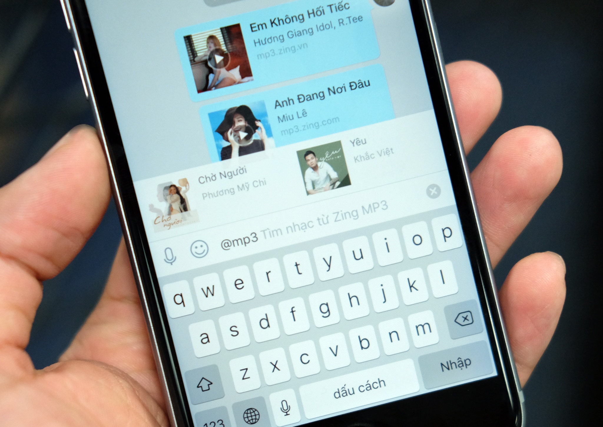 Zalo ho tro tim va chia se nhac tu Zing Mp3 hinh anh