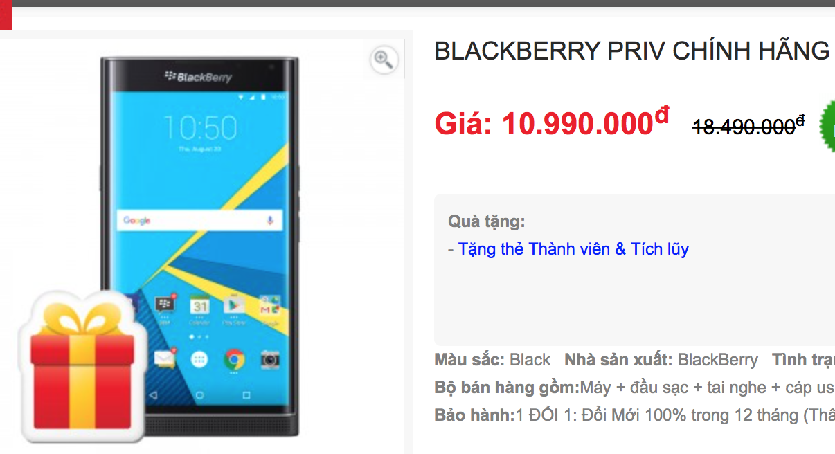 BlackBerry Priv giảm giá ảnh 1 BlackBerry Priv giam gia anh 1