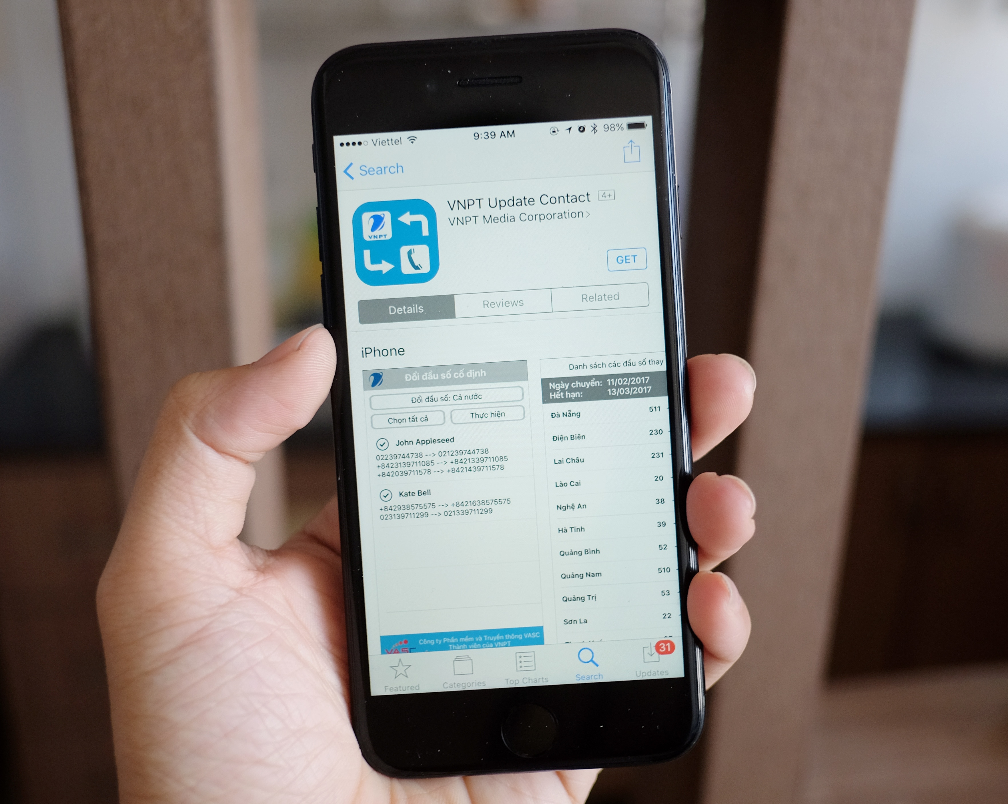 Ung dung tu doi ma vung dien thoai trong danh ba hinh anh