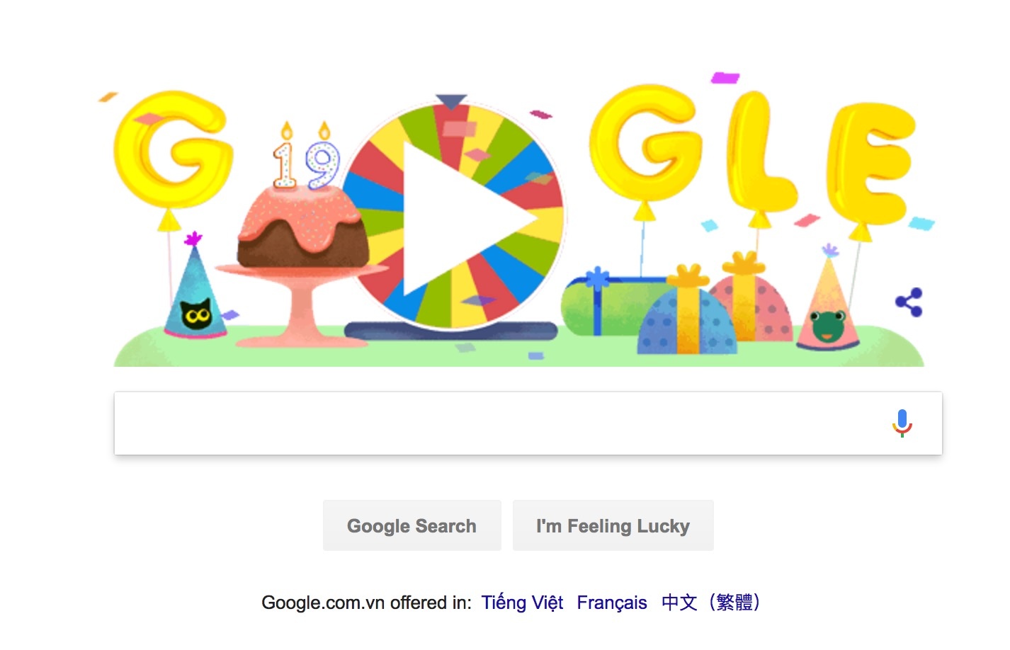 Choi game 'Vong xoay bat ngo' mung sinh nhat Google lan thu 19 hinh anh