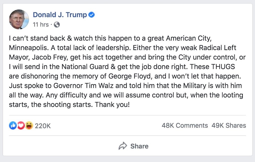 nhân viên Facebook phản đối vì không kiểm duyệt bài đăng ông Trump ảnh 2 nhan vien Facebook phan doi vi khong kiem duyet bai dang ong Trump anh 2