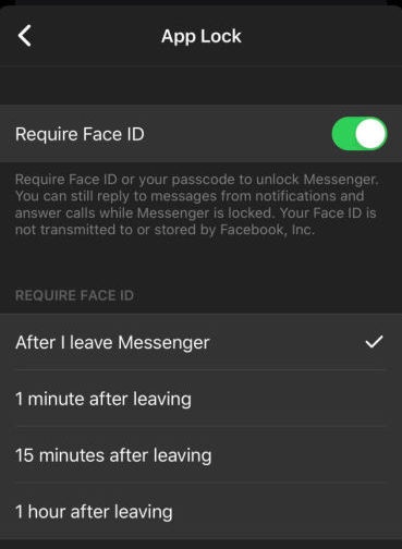Facebook Messenger khoa bang Face ID va Touch ID anh 1