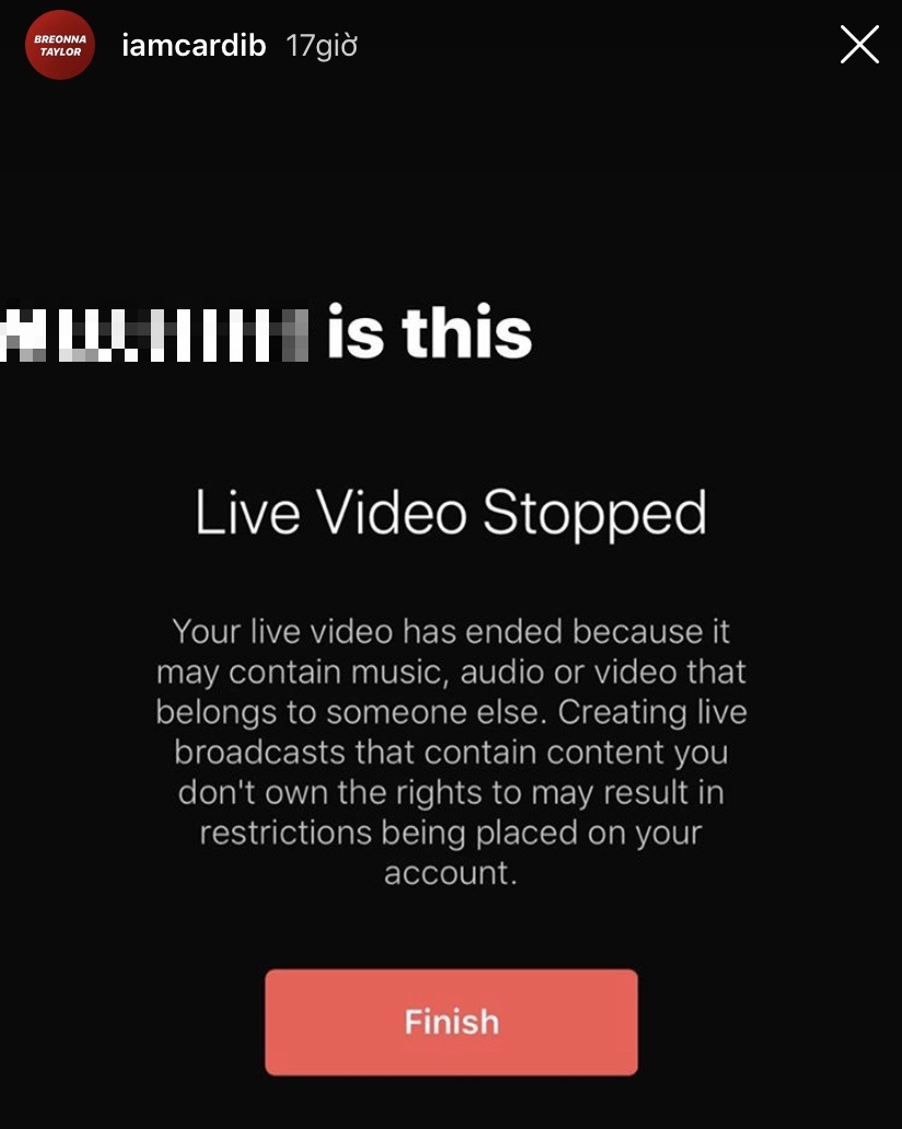 Rapper Cardi B vi phạm bản quyền khi livestream trên Instagram ảnh 2 Rapper Cardi B vi pham ban quyen khi livestream tren Instagram anh 2