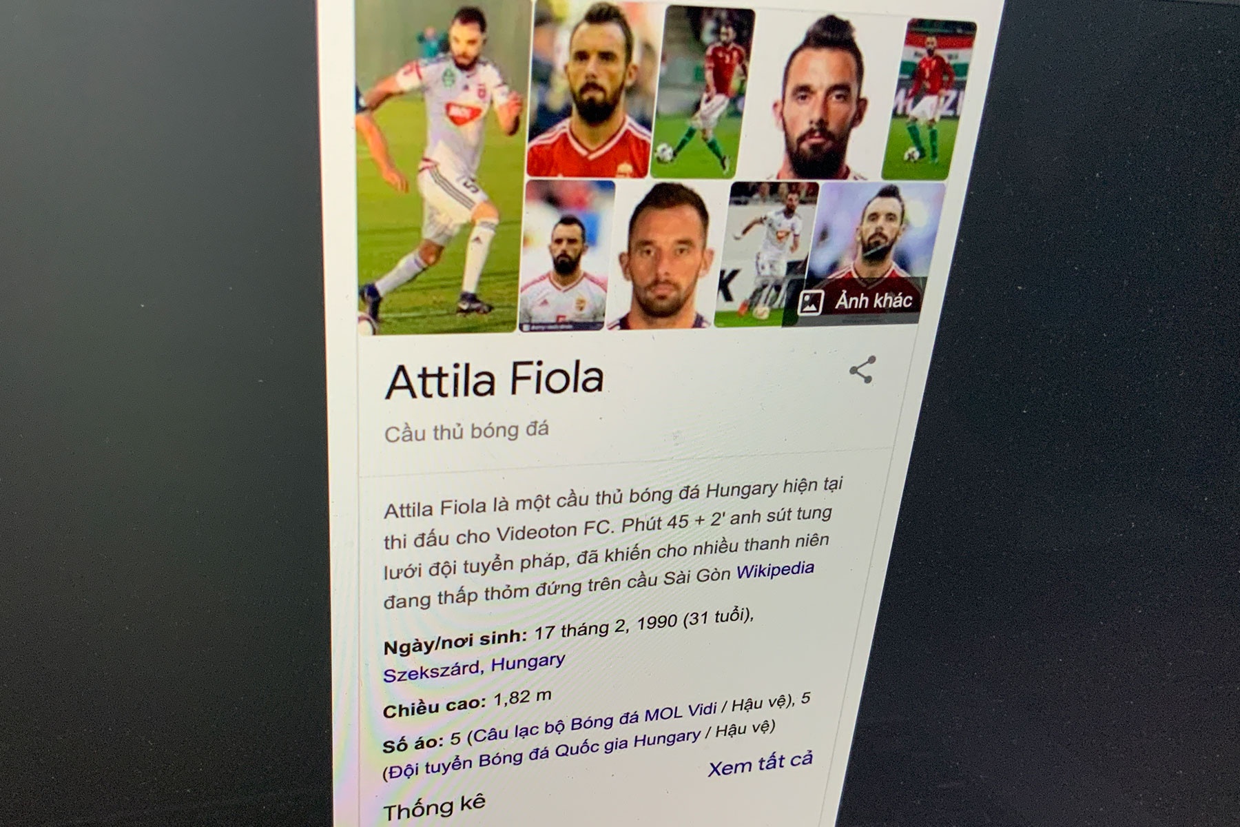 Cau thu Hungary bi chinh sua thong tin tren Google hinh anh