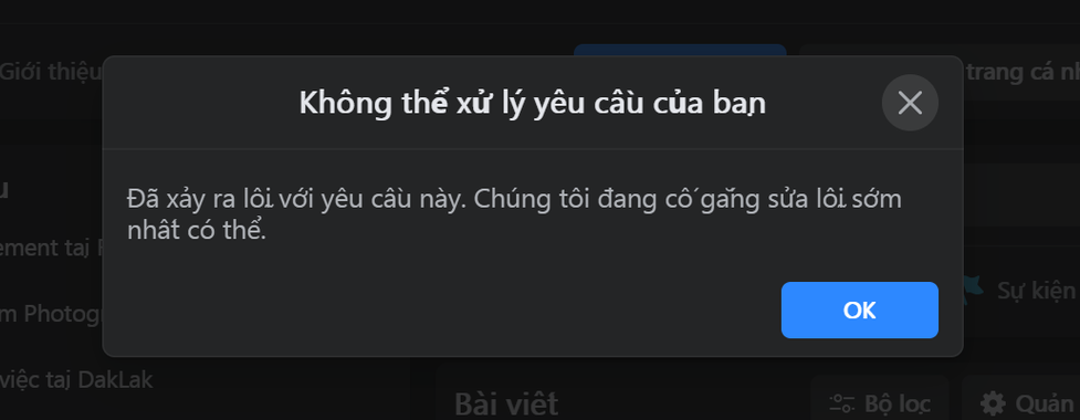 Facebook gap loi la khong the su dung binh thuong anh 1