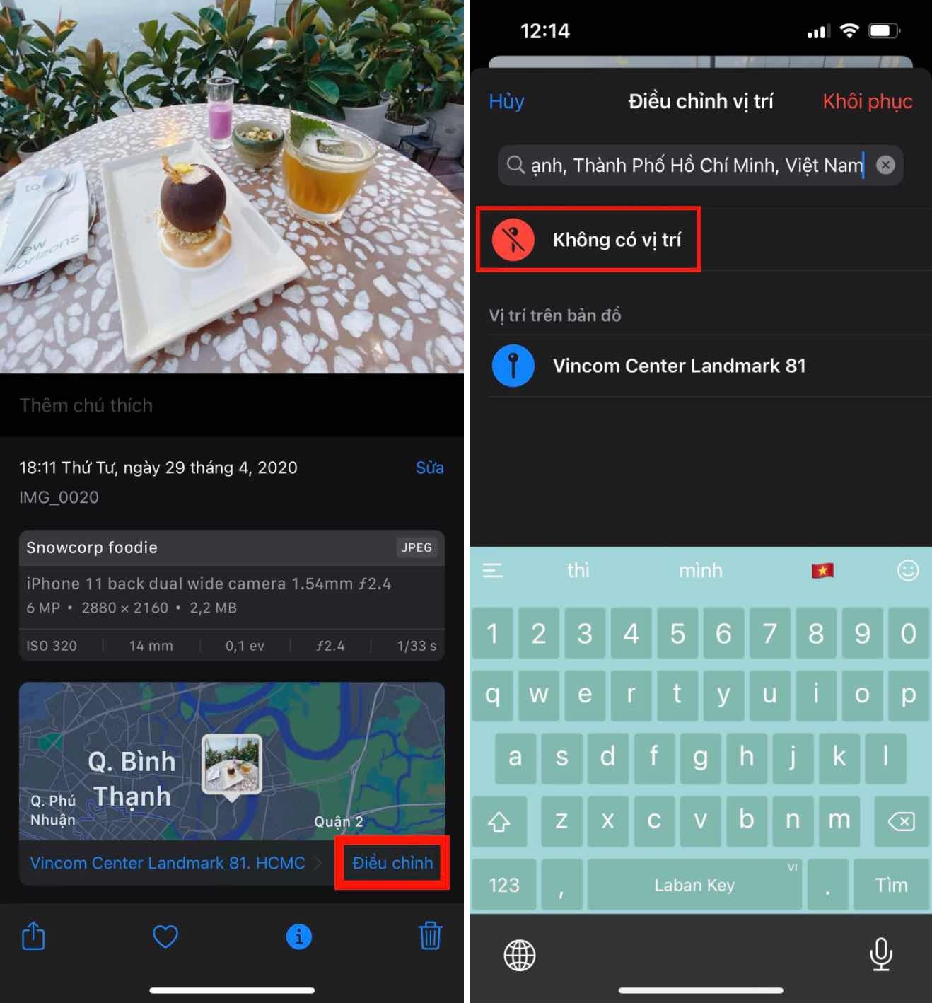Cach xoa vi tri chup anh tren iPhone anh 1
