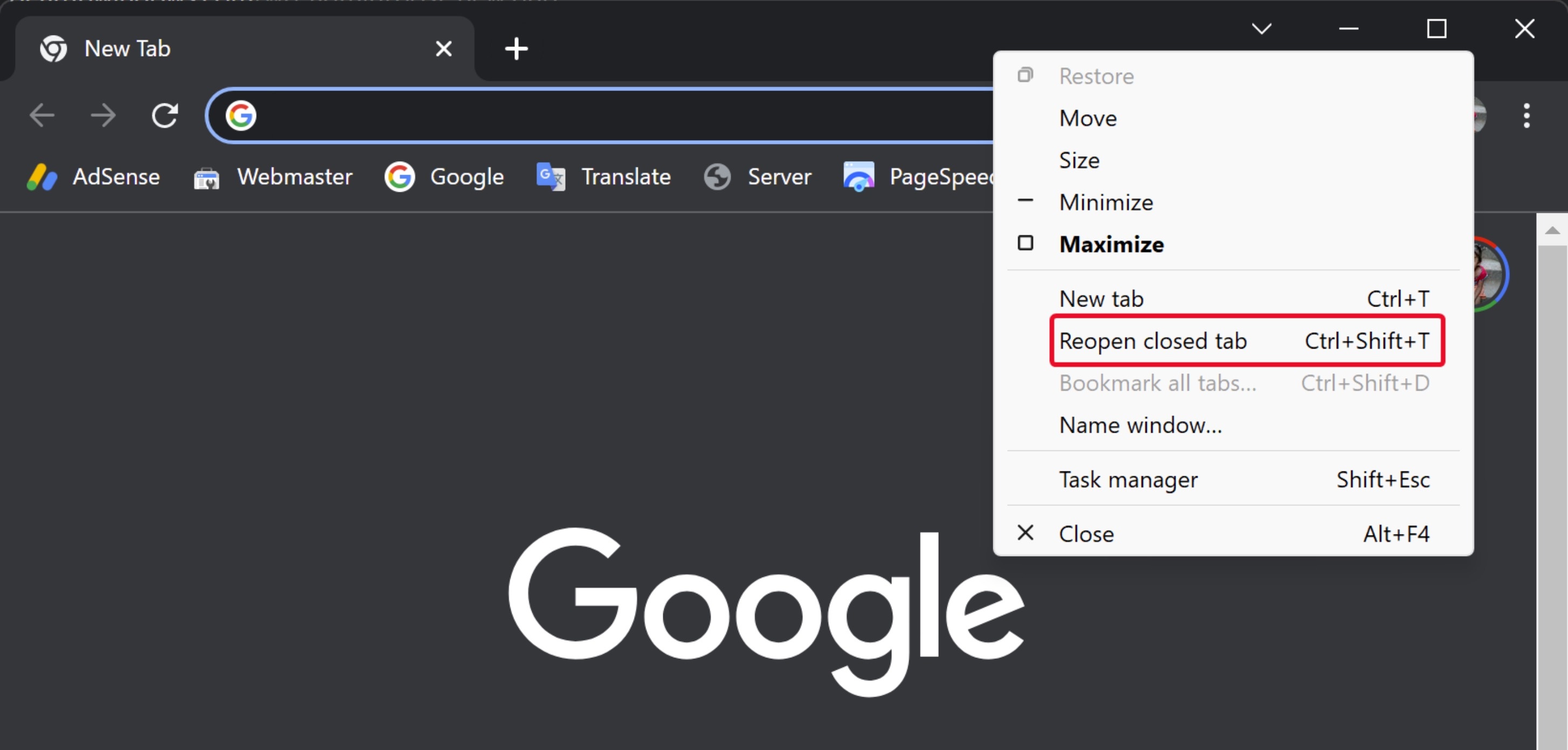 Cach mo lai tab vua xoa tren Chrome anh 1