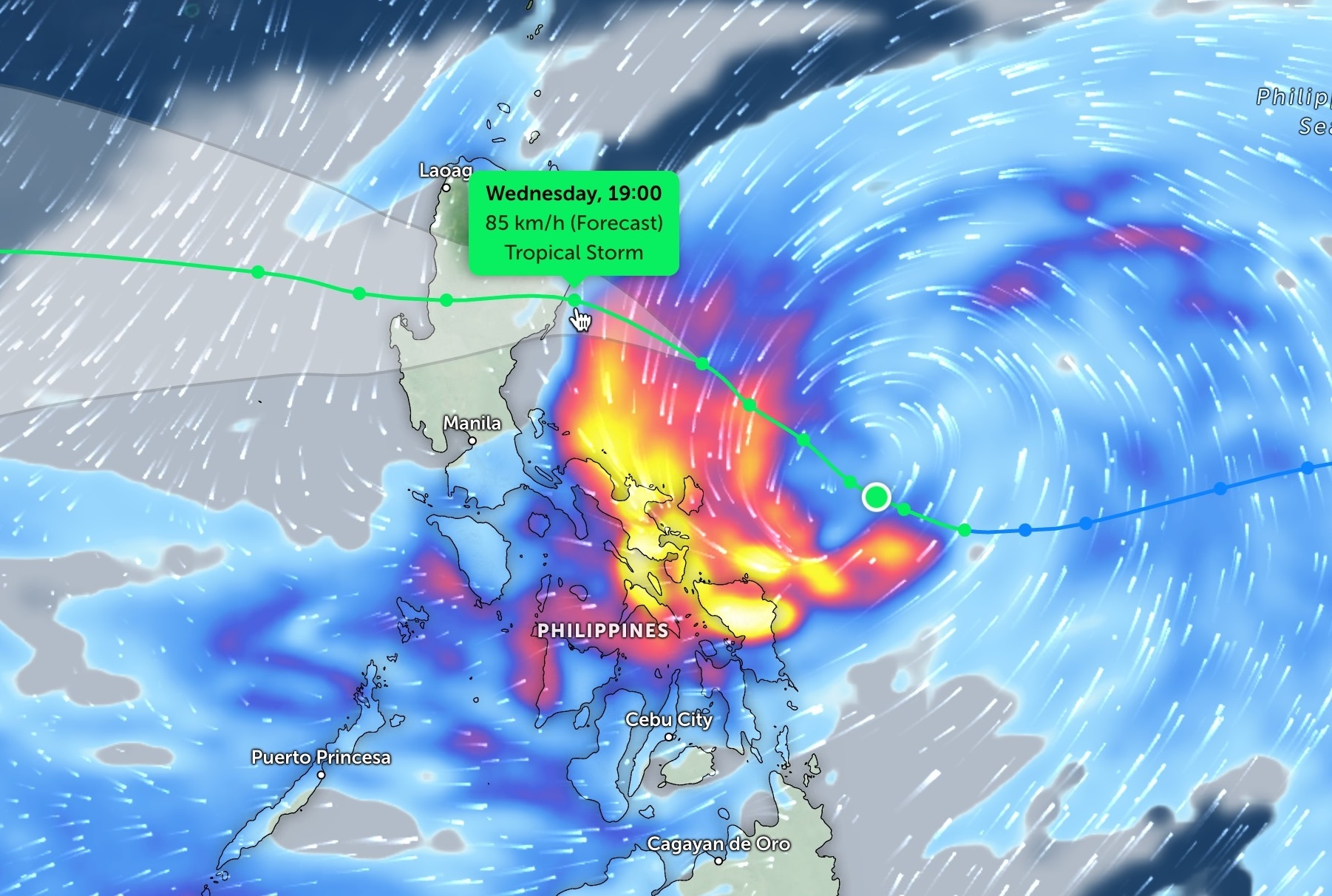 Bao Tra Mi ap sat Philippines nhin tu ve tinh hinh anh