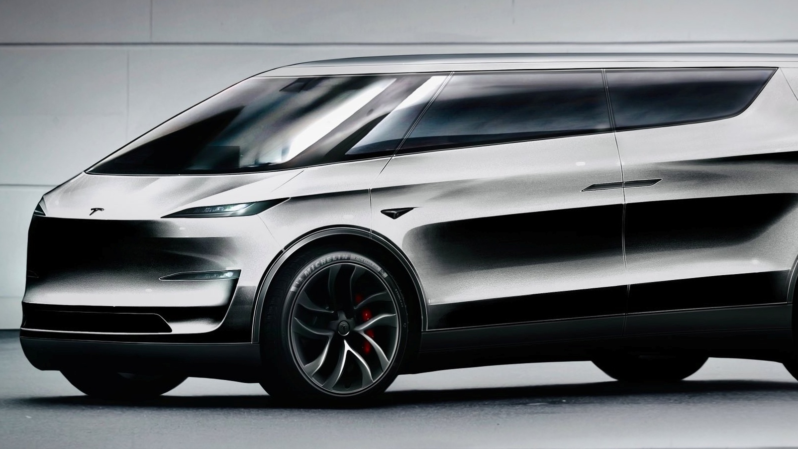 Elon Musk up mo ve mot mau xe van chay dien hinh anh