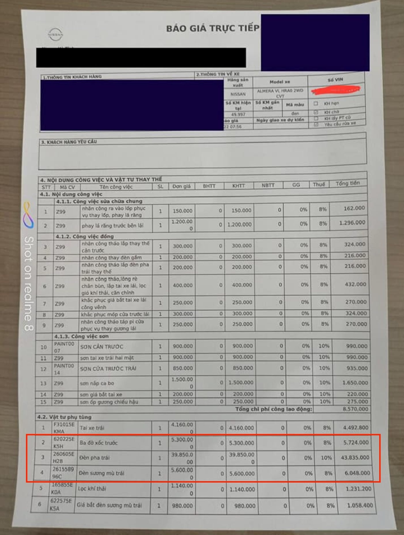 den pha Nissan Almera anh 1