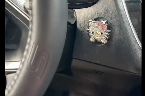 Vat trang tri hinh Hello Kitty khien chiec Toyota khong the khoi dong hinh anh