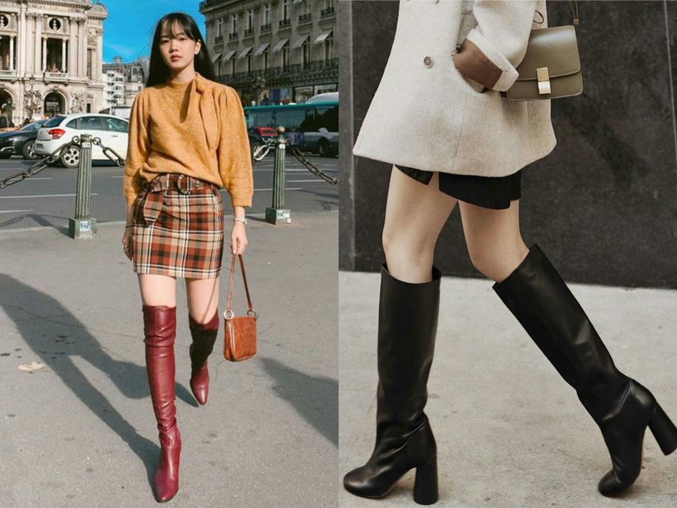 Bi quyet di boots trong thon gon, hack chieu cao cua hot girl chau A hinh anh