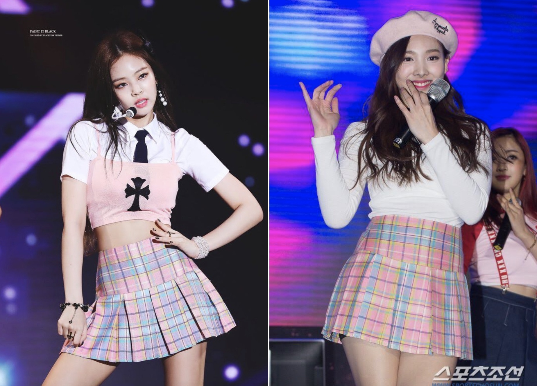 7 lan my nhan nhom BlackPink va TWICE dien vay ao giong nhau hinh anh