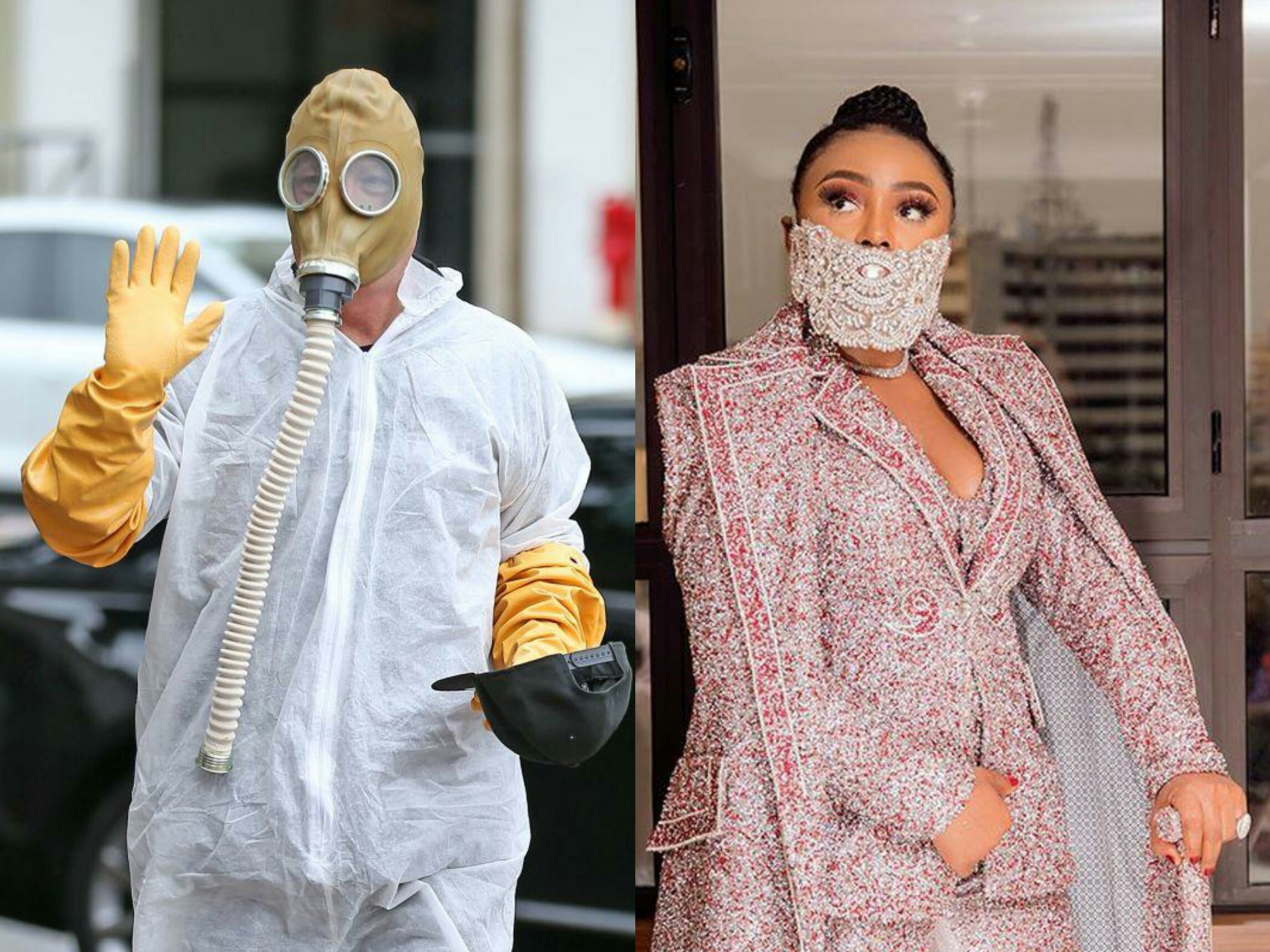 Justin Bieber va dan sao deo khau trang phong doc, dinh da xuong pho hinh anh