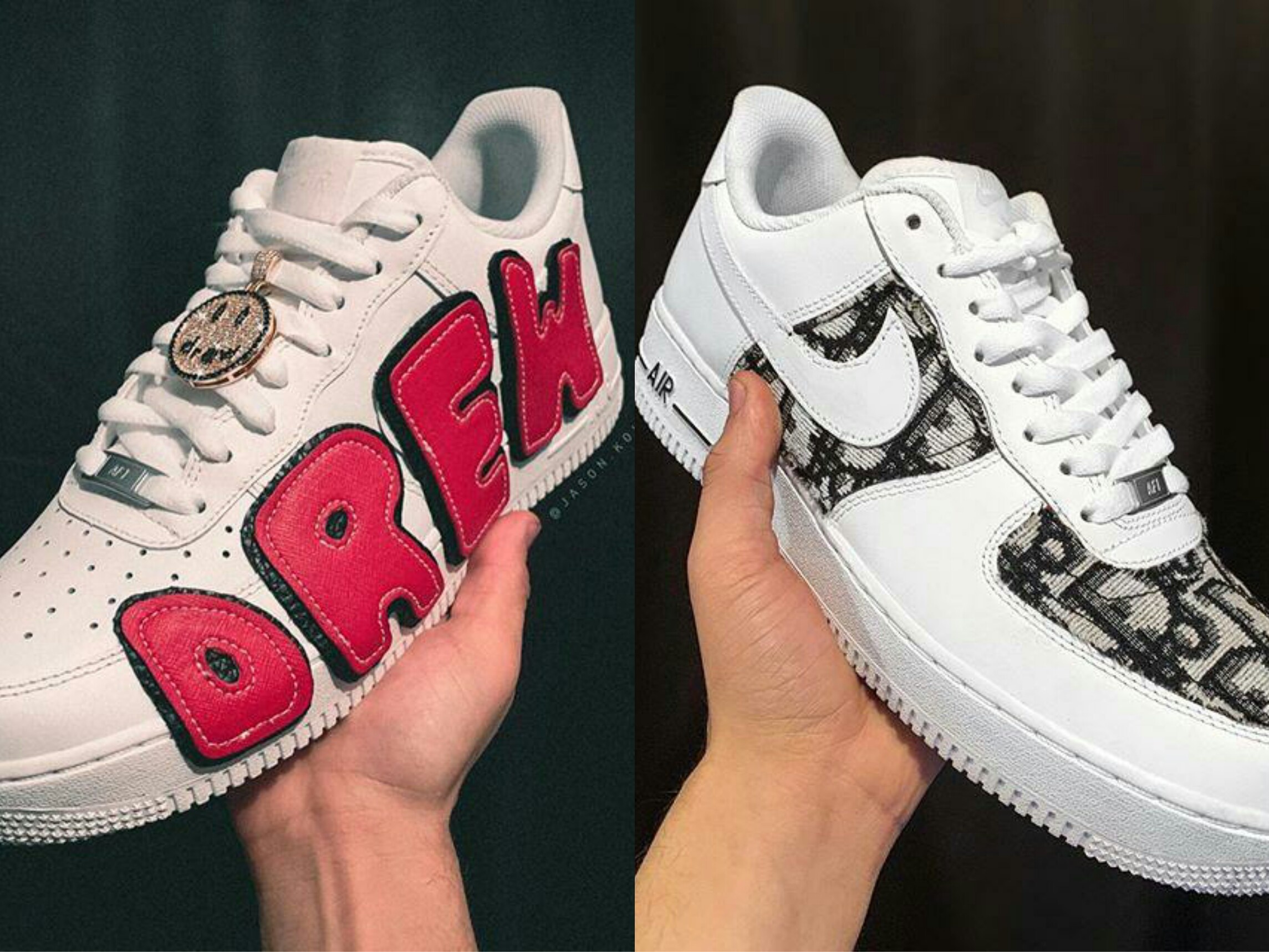 Giay Nike trang duoc do theo thuong hieu cua Justin Bieber, Dior hinh anh