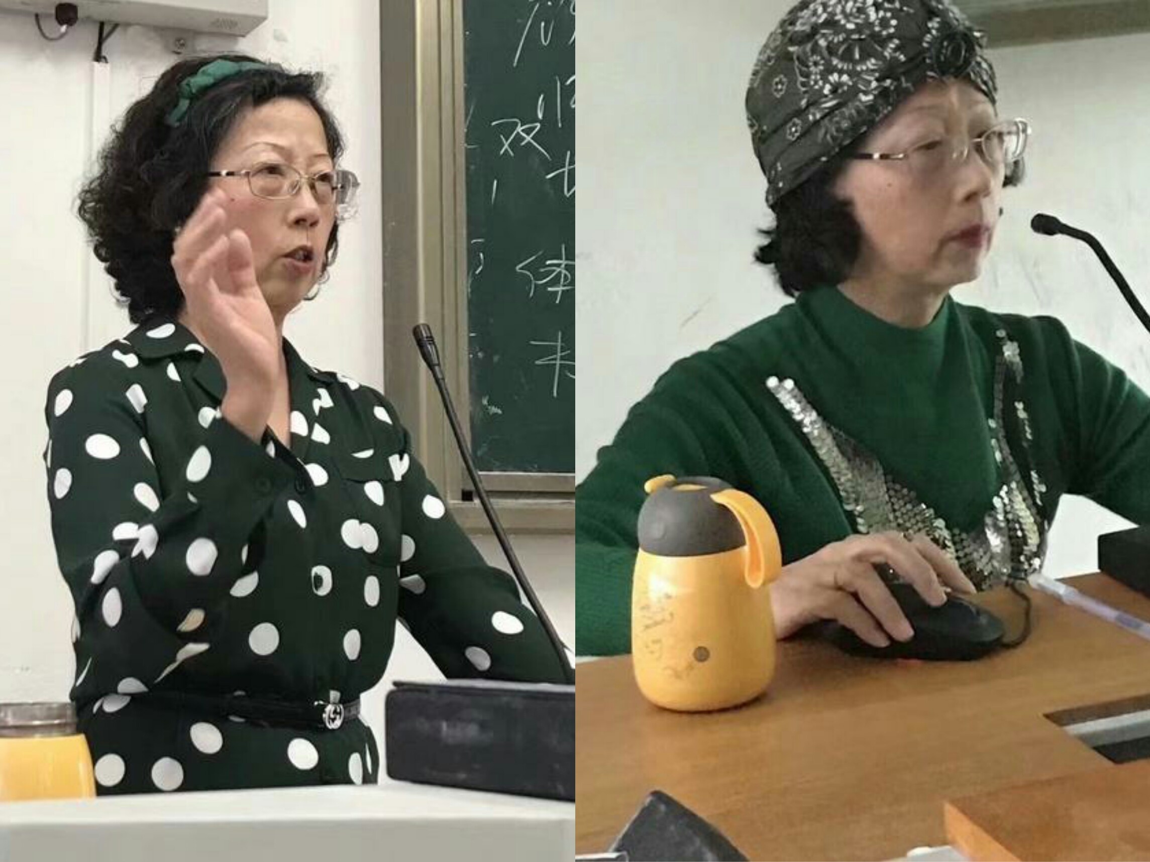 Nu giang vien lon tuoi van dien vay ao sanh dieu moi khi len lop hinh anh