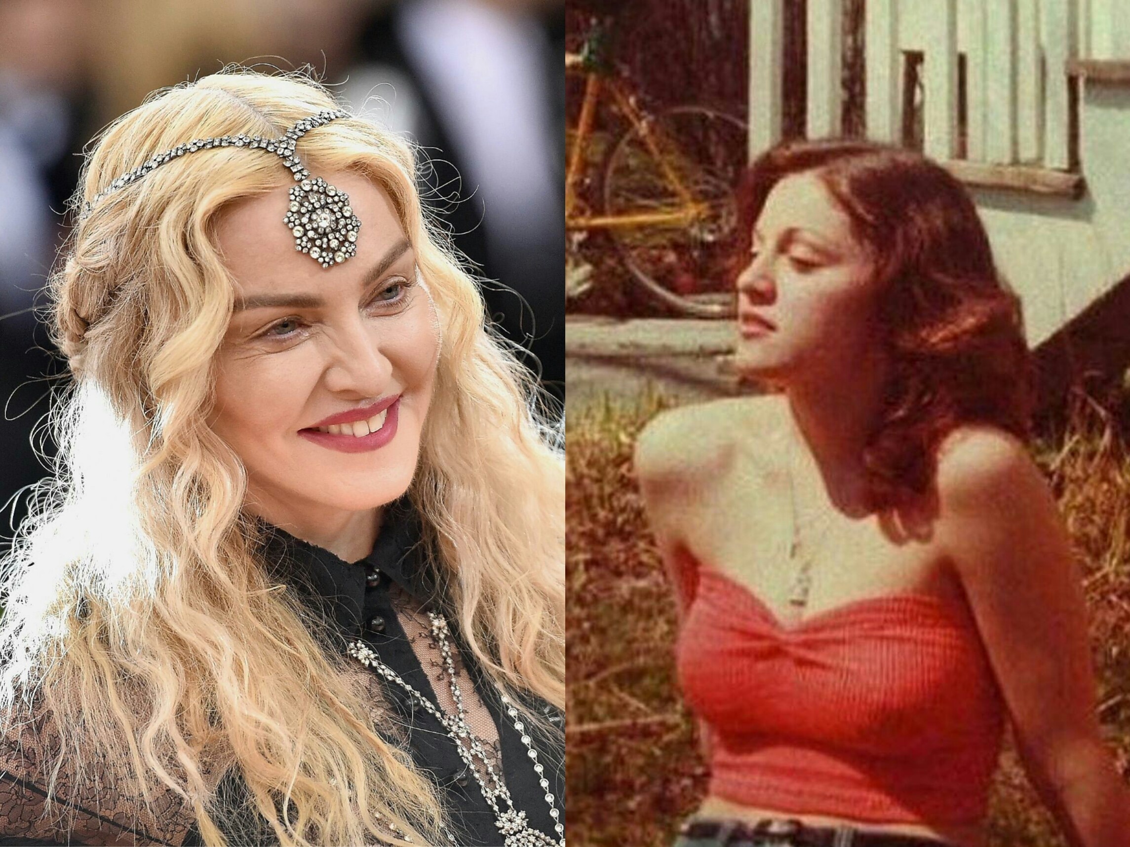 Madonna khoe anh thoi tre mac ao quay, de toc nau tu nhien hinh anh