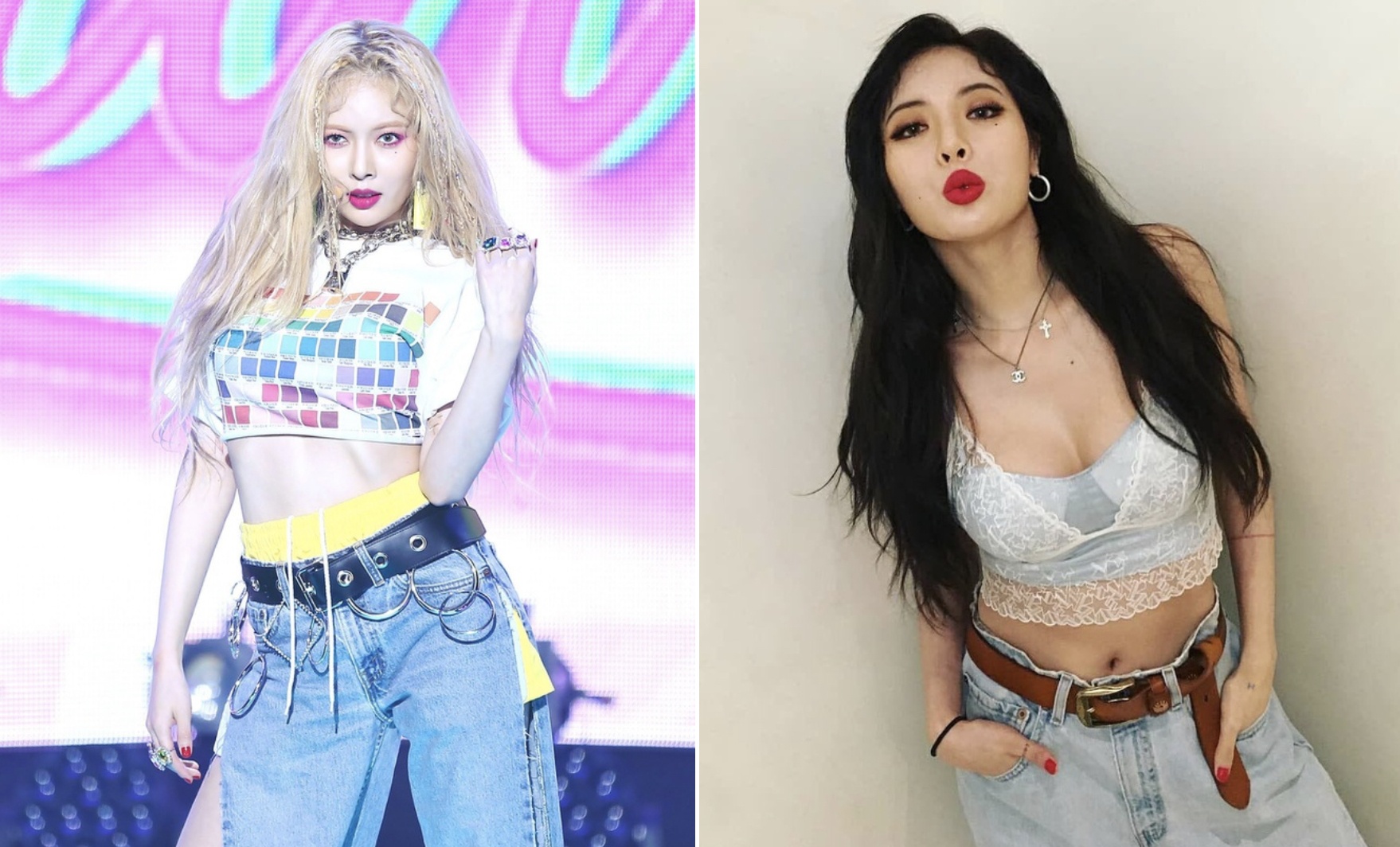 HyunA khoe vong eo goi cam trong ao ngan, bo sat co the hinh anh