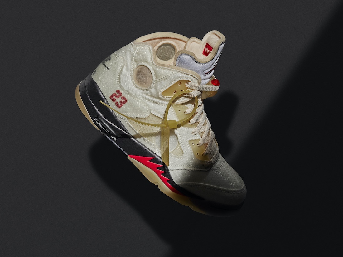giày off-white x air jordan 5 sail ảnh 2 giay off-white x air jordan 5 sail anh 2