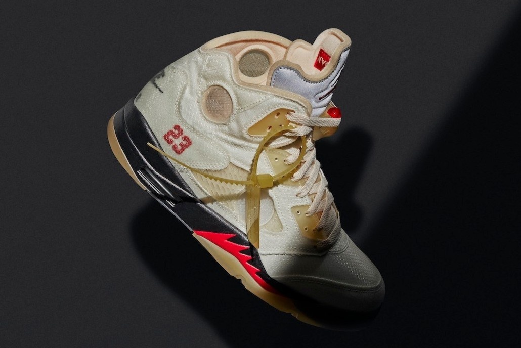 Giay Off White x Air Jordan 5 'Sail' bi day gia len 1.000 USD hinh anh