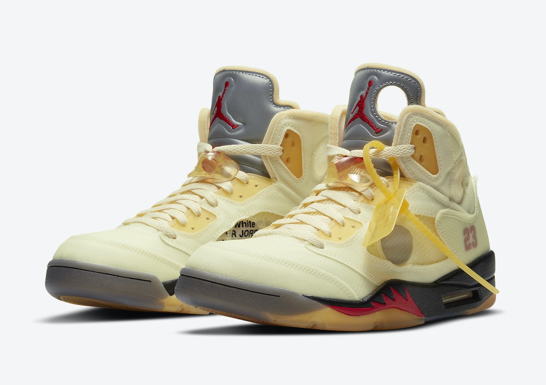 giày off-white x air jordan 5 sail ảnh 3 giay off-white x air jordan 5 sail anh 3