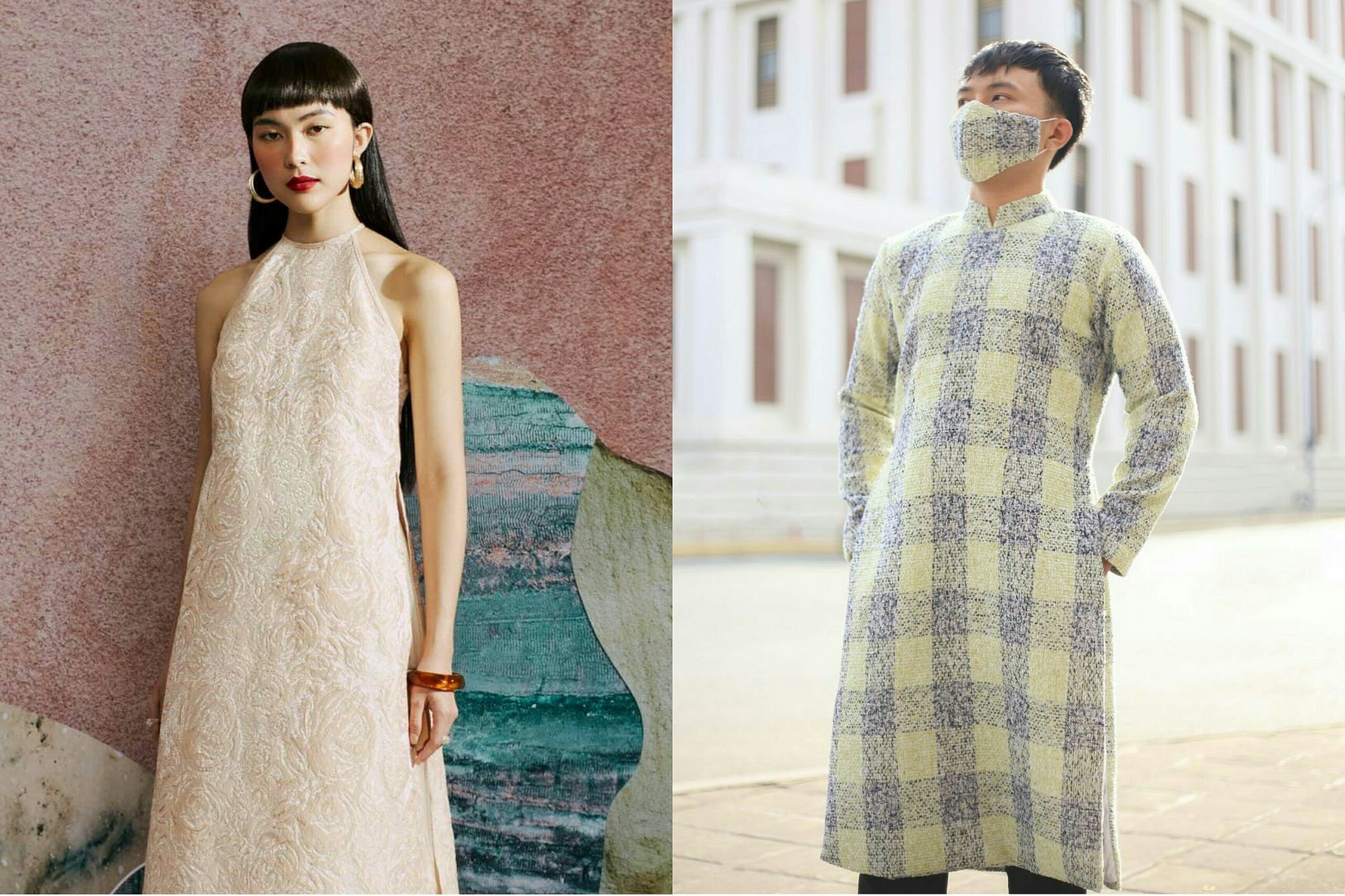 Mot ao dai nam, nu di choi Tet nam nay hinh anh