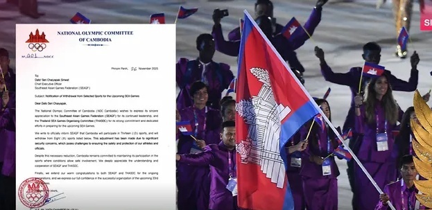 Campuchia bo mon bong da nam SEA Games 33 hinh anh