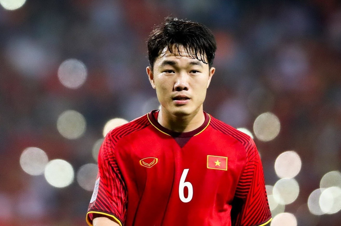 Xuan Truong ghi ban trong tran dau tap voi U22 Viet Nam hinh anh