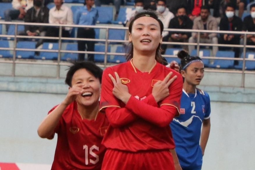 Tuyen nu Viet Nam thang Nepal 7-1 o vong loai Olympic Paris 2024 hinh anh