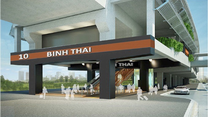 Xay dung nha ga metro Binh Thai hinh anh
