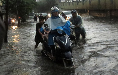 TP.HCM: Mua ngap, dich vu day xe thue xuat hien hinh anh