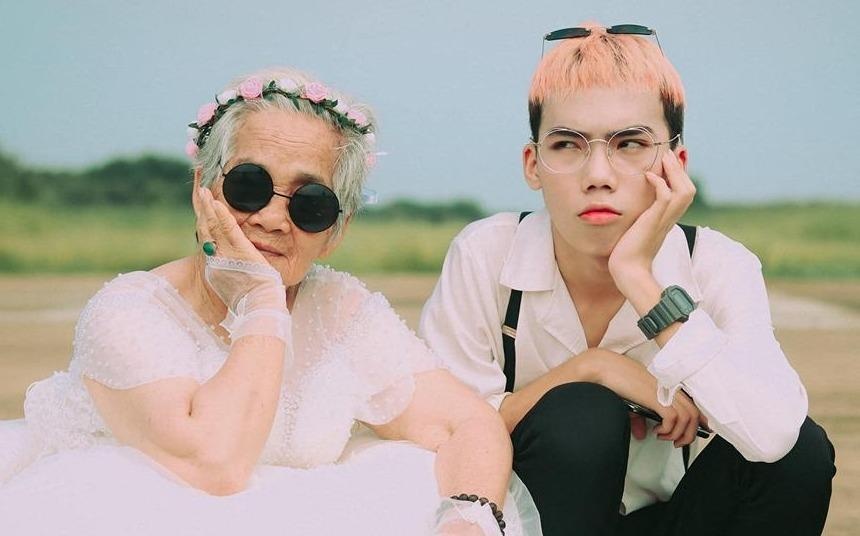 Bo anh ‘Noi toi mac vay cuoi’ gay thich thu voi ‘co dau’ 88 tuoi hinh anh