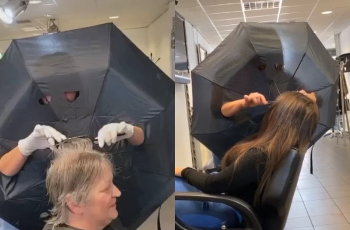 Che o, goi dau tu xa va cach cac tho cat toc xoay xo trong mua dich hinh anh