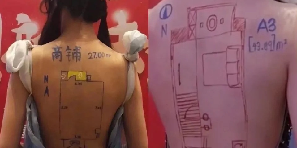 Quang cao ban nha tren lung tran nguoi mau gay phan no anh 1