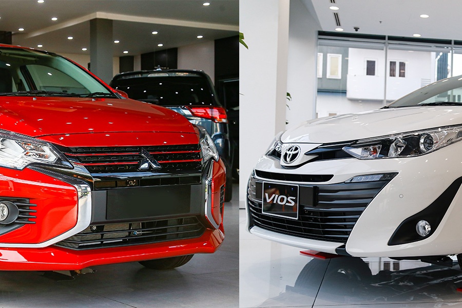 Mitsubishi Attrage CVT va Toyota Vios 1.5E CVT - gia re co du hap dan? hinh anh