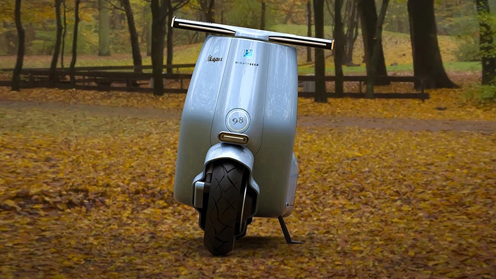 Piaggio Vespa 98 tai xuat trong hinh hai xe may dien concept anh 1