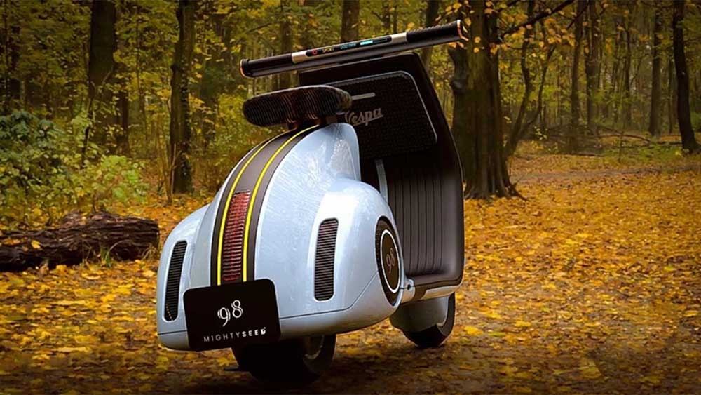 Piaggio Vespa 98 tai xuat trong hinh hai xe may dien concept anh 3