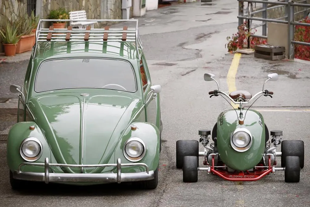 Xe 4 banh lam tu tam chan bun cua Volkswagen Beetle anh 2