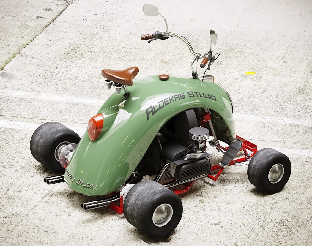 Xe 4 bánh làm từ tấm chắn bùn của Volkswagen Beetle ảnh 12 Xe 4 banh lam tu tam chan bun cua Volkswagen Beetle anh 12