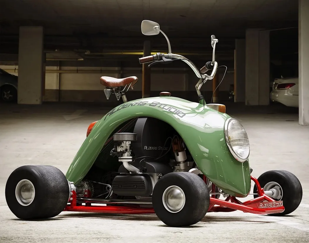 Xe 4 banh lam tu tam chan bun cua Volkswagen Beetle anh 7