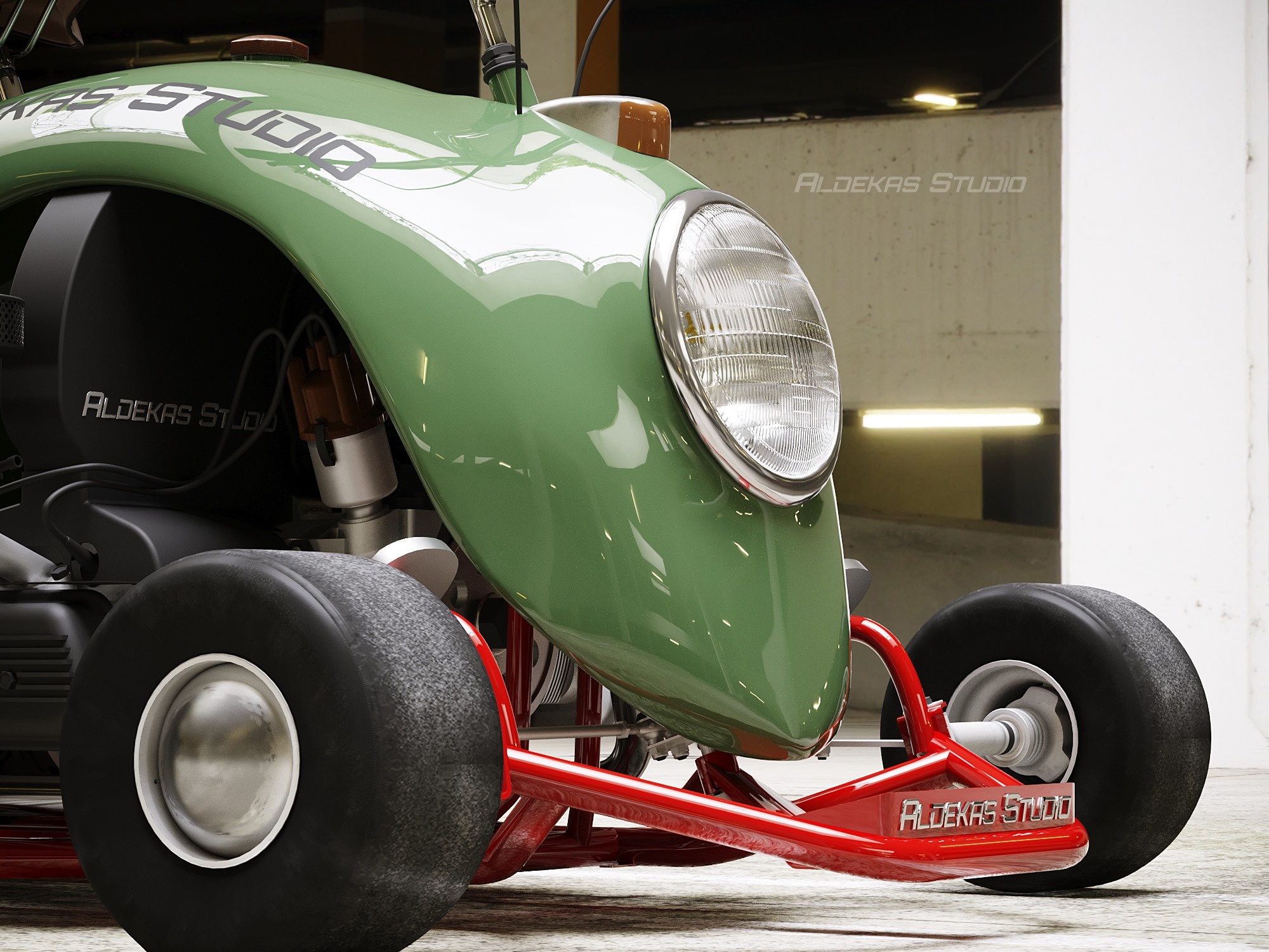 Xe 4 banh lam tu tam chan bun cua Volkswagen Beetle anh 9