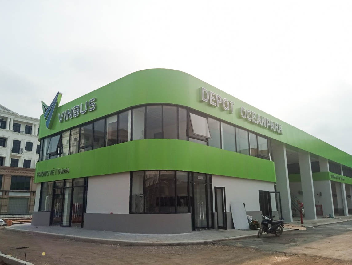 Trạm xe buýt điện VinFast lộ diện ảnh 1 Tram xe buyt dien VinFast lo dien anh 1
