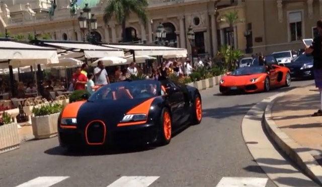 Bugatti Veyron va Lamborghini Aventador song doi tren pho hinh anh