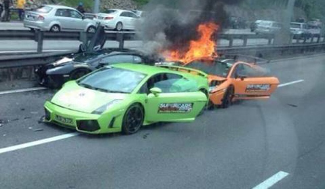 3 sieu xe Lamborghini chay rui sau tai nan hinh anh