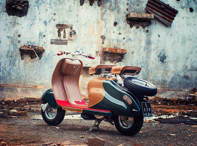 Lambretta LD doi 1952 duoc do lai dep lung linh hinh anh