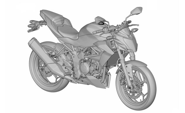 Hình ảnh phác thảo phiên bản naked-bike của mẫu xe Kawasaki Ninja RR Mono. Ảnh: Dapurpacu.
